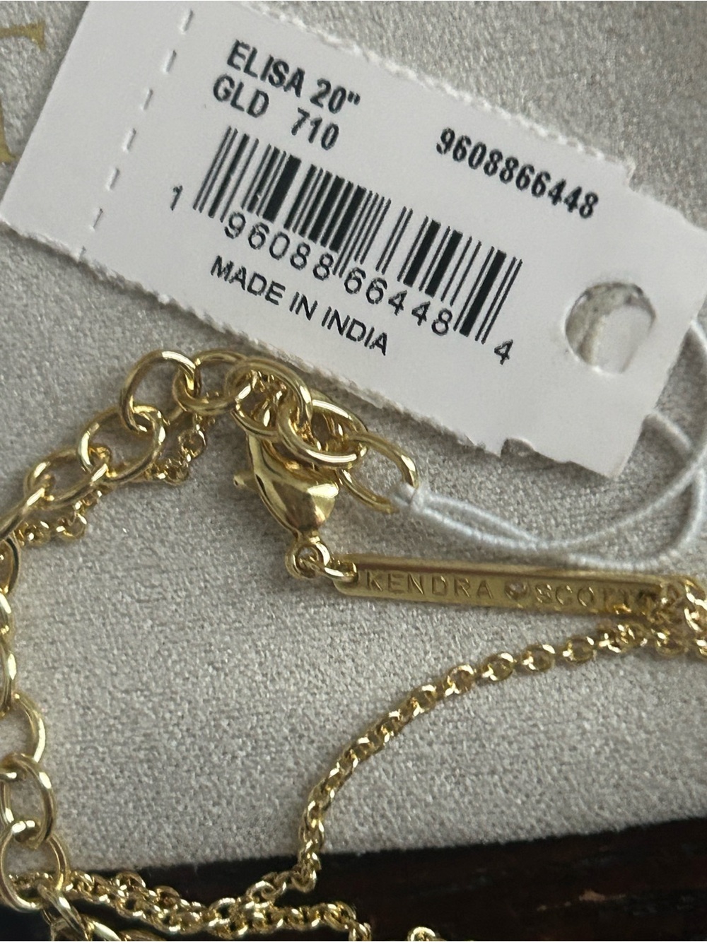 Kendra Scott Gold Necklace with Bright Blue Opal Pendant - Picture 2 of 6